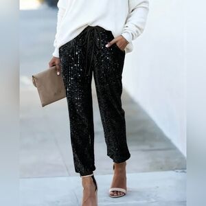 Sequin Black Pants